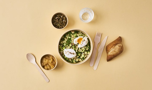E0 - Pâtes fregola et oeufs pochés E0 - Pâtes fregola et oeufs pochés